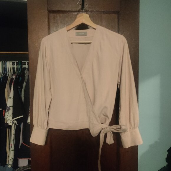 Everlane 100% Silk Wrap Pink Rose - Picture 4 of 5